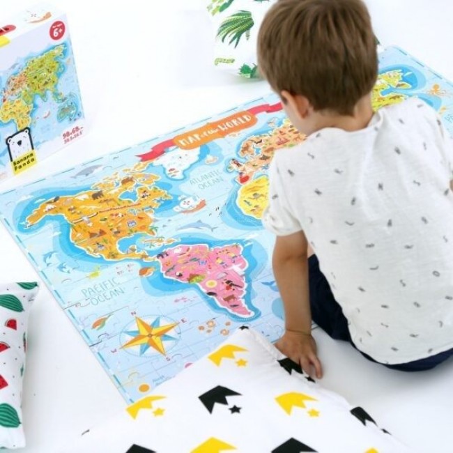 Banana Panda - Puzzle karta sveta
