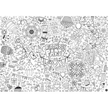 JEKA - Papirni stolnjak za bojenje Srećan rođendan JEKA - Papirni stolnjak za bojenje Srećan rođendan