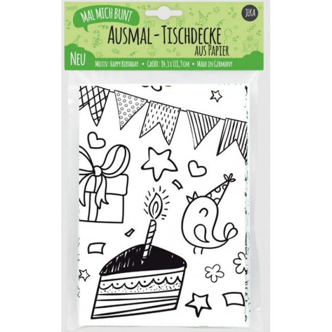 JEKA - Papirni stolnjak za bojenje Srećan rođendan