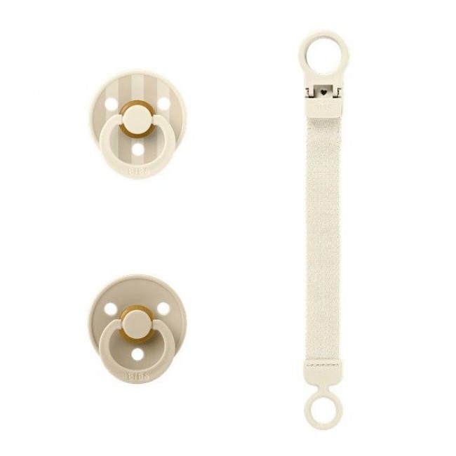 BIBS - Poklon set vezica i dude ivory BIBS - Poklon set vezica i dude ivory