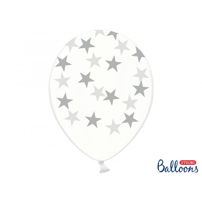 Party Deco - Balon sa srebrnim zvezdicama