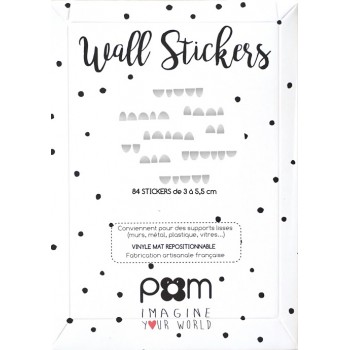 Pom - Stikeri za zid srebrni polukružići  Pom - Stikeri za zid srebrni polukružići