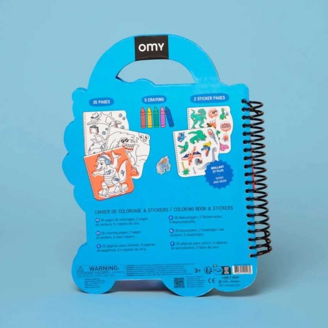 OMY - Bojanka sa nalepnicama i bojicama Dino