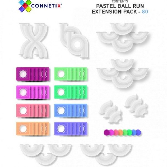 Connetix - Pastel Ball Run Expansion Pack 80 delova