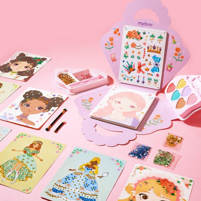 Mideer - Bojanka 3 u 1, Našminkaj devojčicu, ljubičasta Mideer - Bojanka 3 u 1, Našminkaj devojčicu, ljubičasta