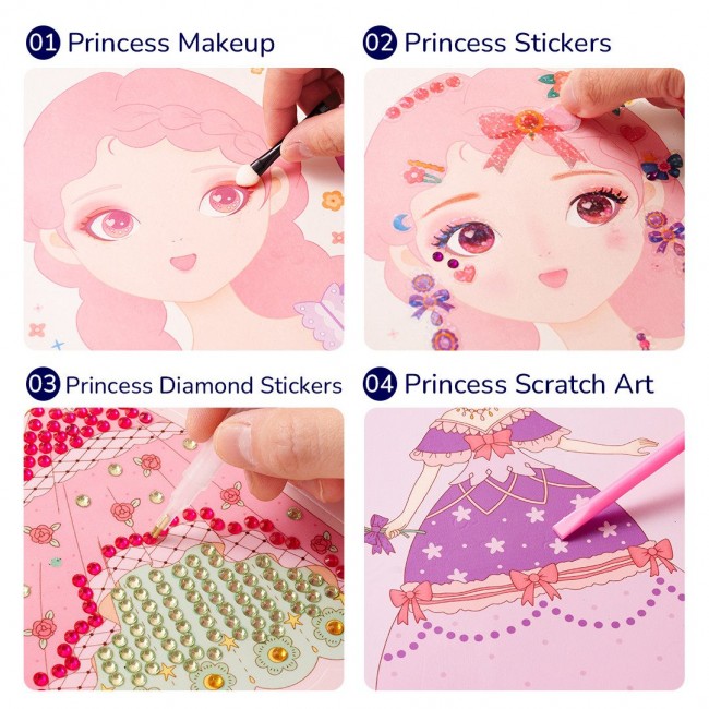 Mideer - Bojanka 3 u 1, Našminkaj devojčicu, ljubičasta Mideer - Bojanka 3 u 1, Našminkaj devojčicu, ljubičasta