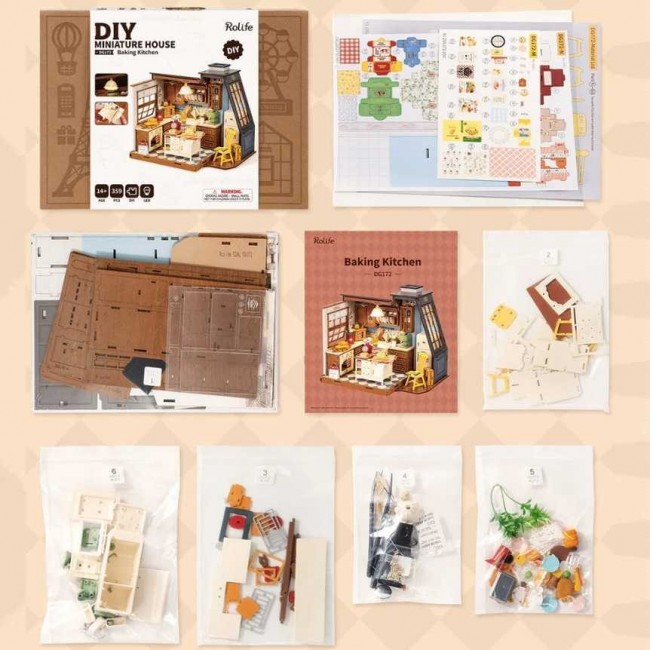 Robotime - Baking Kitchen, 3D slagalica