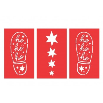 Party Deco - Papirni šabloni Deda Mrazovi otisci stopala i zvezde Party Deco - Papirni šabloni Deda Mrazovi otisci stopala i zvezde
