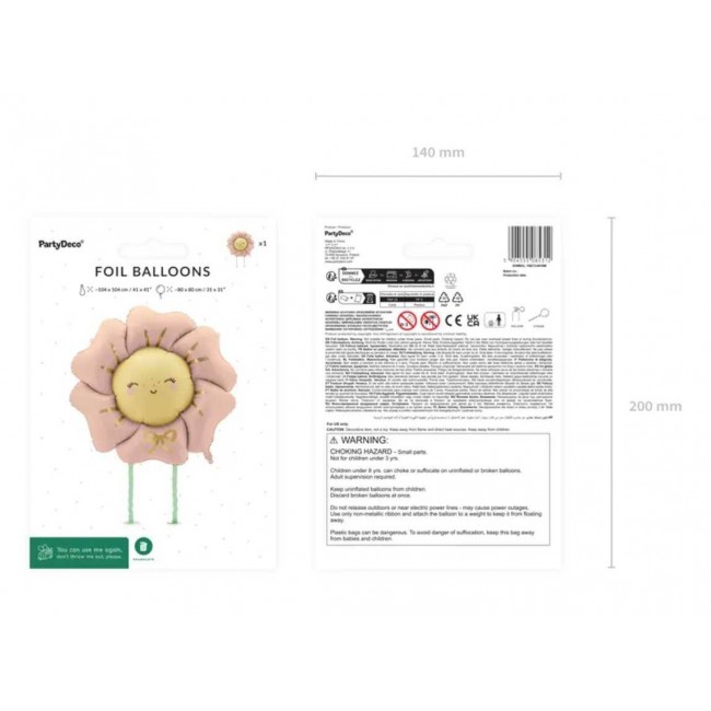 Party Deco - Balon cvet rozi