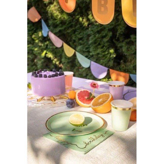 Party Deco - Čaše šarene sa zlatnim obodom Party Deco - Čaše šarene sa zlatnim obodom