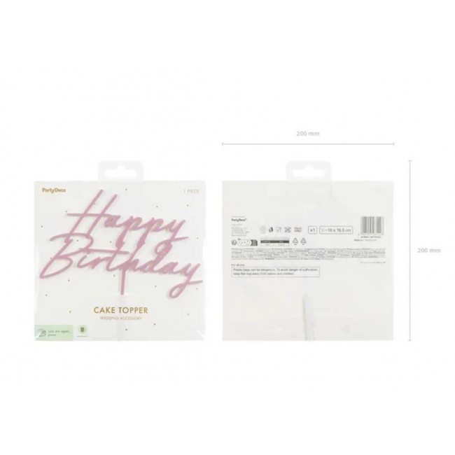 Party Deco - Toper Happy Birthday rozi