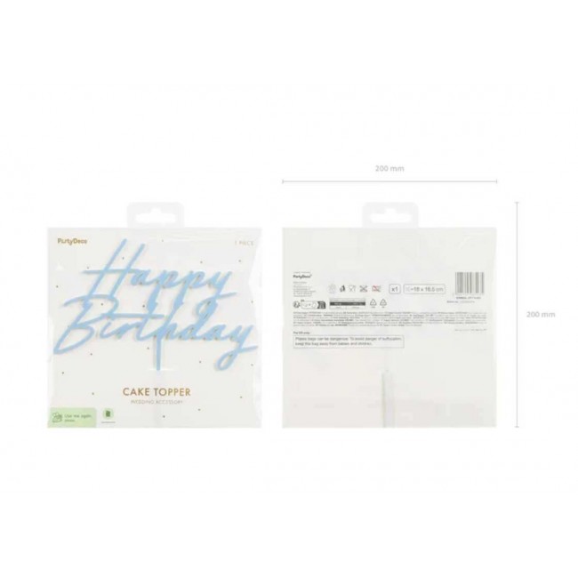 Party Deco - Toper Happy Birthday plavi