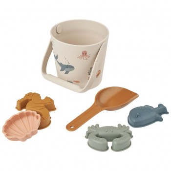 Liewood - Silikonska kofica za plažu sa modlama, Sea creautre