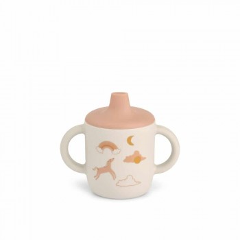 Liewood - Silikonska čaša sa ručkama i piskom duga