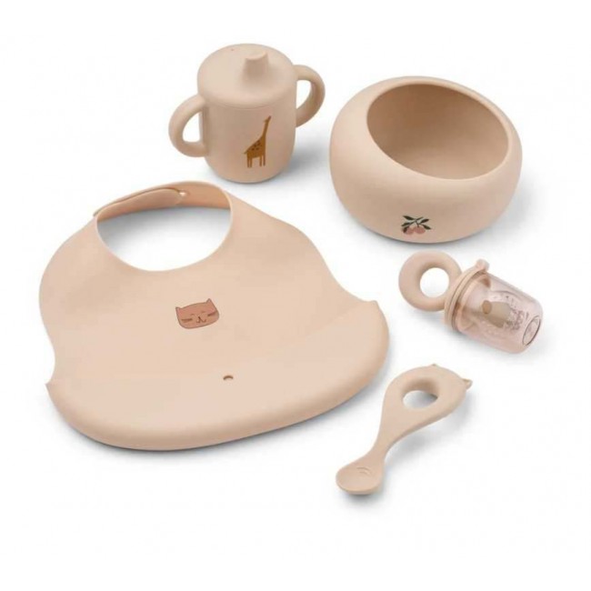 Liewood - Silikonski obrok set Mileah roze Liewood - Silikonski obrok set Mileah roze
