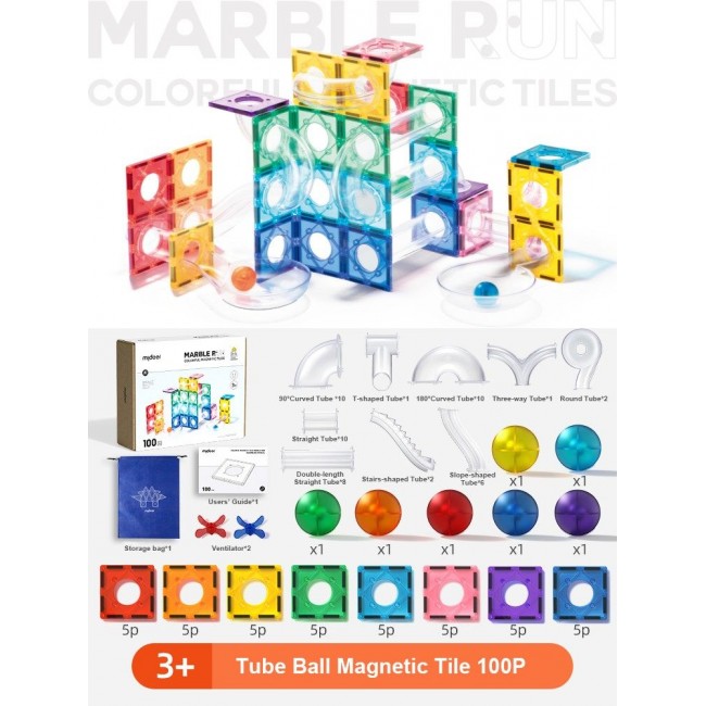 Mideer - Magnetne pločice Trka kuglica 100 delova