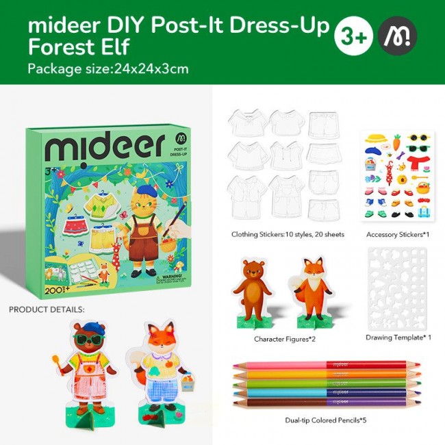 Mideer - Samolepljivi papirići - Obuci vilenjaka