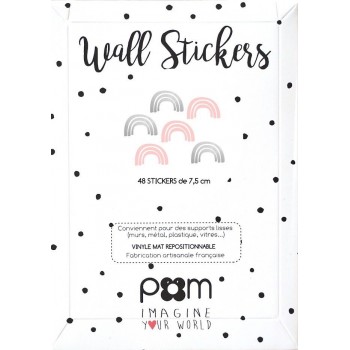 Pom - Stikeri za zid srebrno-roze duge Pom - Stikeri za zid srebrno-roze duge