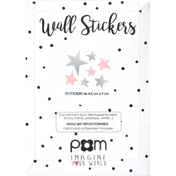 Pom - Stikeri za zid srebrno-roze zvezde Pom - Stikeri za zid srebrno-roze zvezde