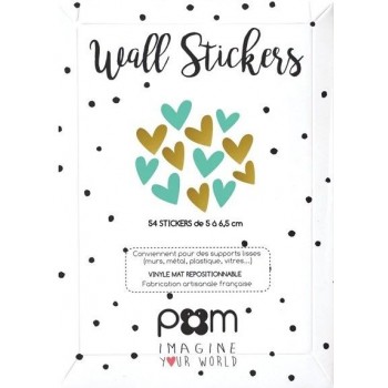 Pom - Stikeri za zid mint-zlatna srca Pom - Stikeri za zid mint-zlatna srca