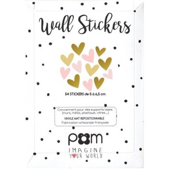 Pom - Stikeri za zid zlatno-roze srca Pom - Stikeri za zid zlatno-roze srca