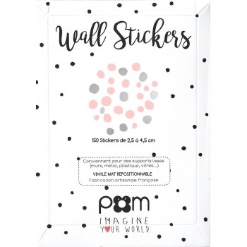 Pom - Stikeri za zid srebrno-roze tufne Pom - Stikeri za zid srebrno-roze tufne