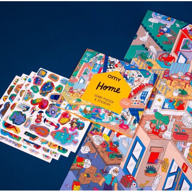OMY - Džinovski poster sa nalepnicama Dom