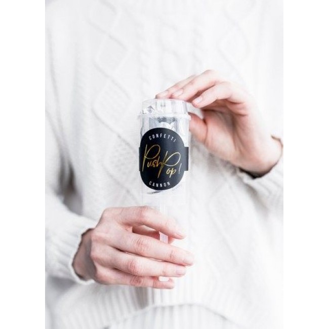 Party Deco - Konfete push pop srebrne