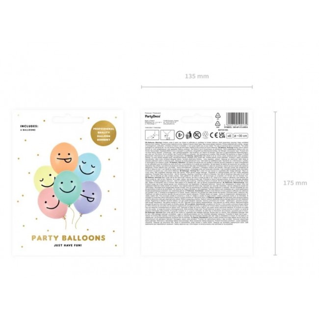 Party Deco - Baloni nasmejana lica miks