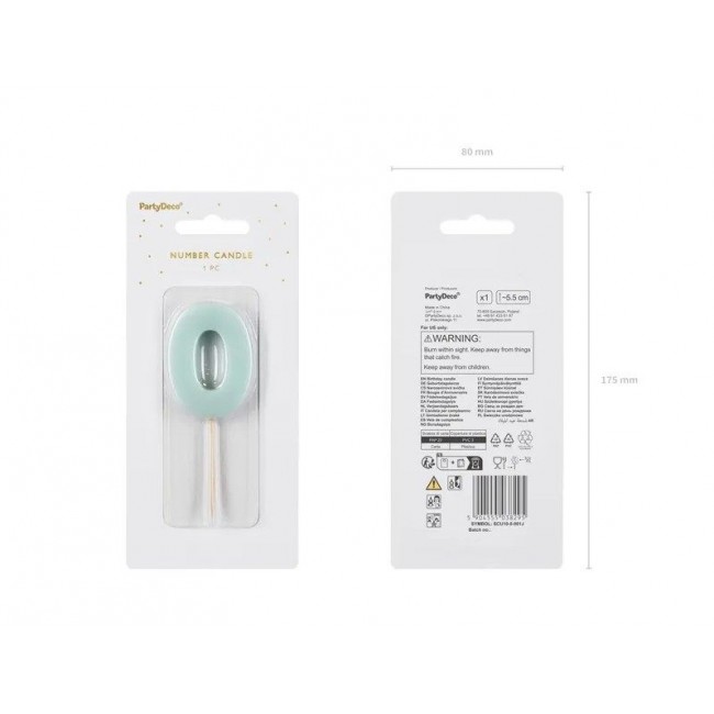 Party Deco - Svećica 0 plava Party Deco - Svećica 0 plava