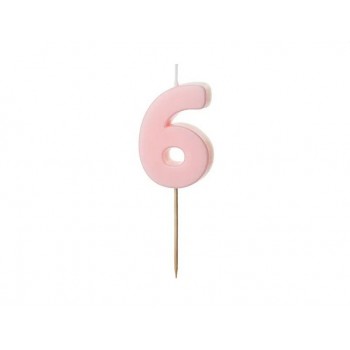 Party Deco - Svećica broj 6 roze