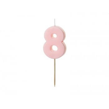 Party Deco - Svećica broj 8 roze