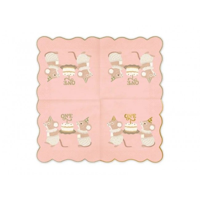 Party Deco - Salvete mišići roze Party Deco - Salvete mišići roze