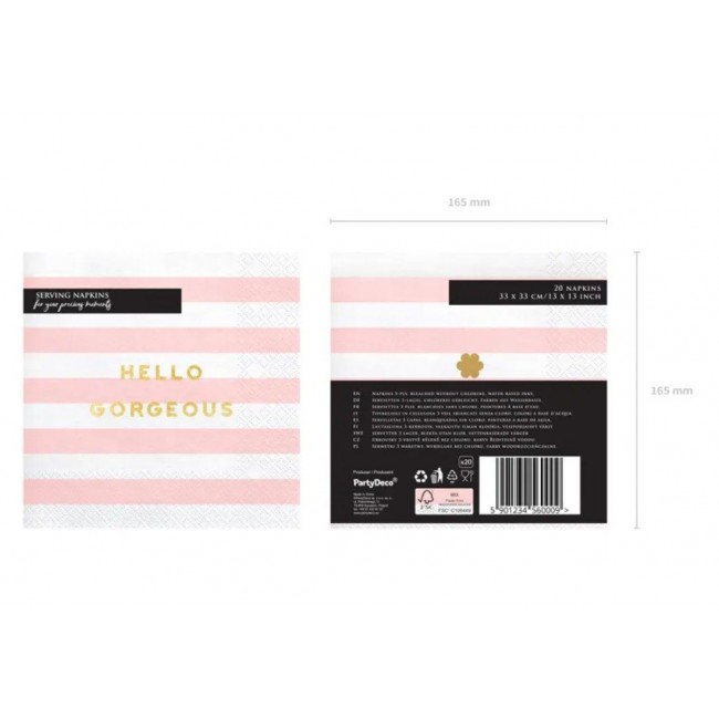 Party Deco - Salvete Yummy svetlo roze Party Deco - Salvete Yummy svetlo roze